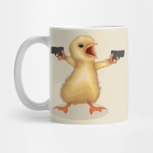 A Funny Bird Holding Guns Mug